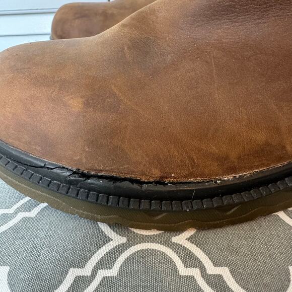 Rocky Work Boots Men’s Size 10.5 Brown Leather Pull On Construction Flawed Wide - Picture 11 of 12